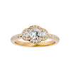 Lab Grown Round Cut Diamond Halo Ring In Yellow Gold