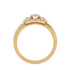 Lab Grown Round Cut Diamond Halo Ring In Yellow Gold