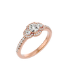 Lab Grown Round Cut Diamond Halo Ring In Rose Gold