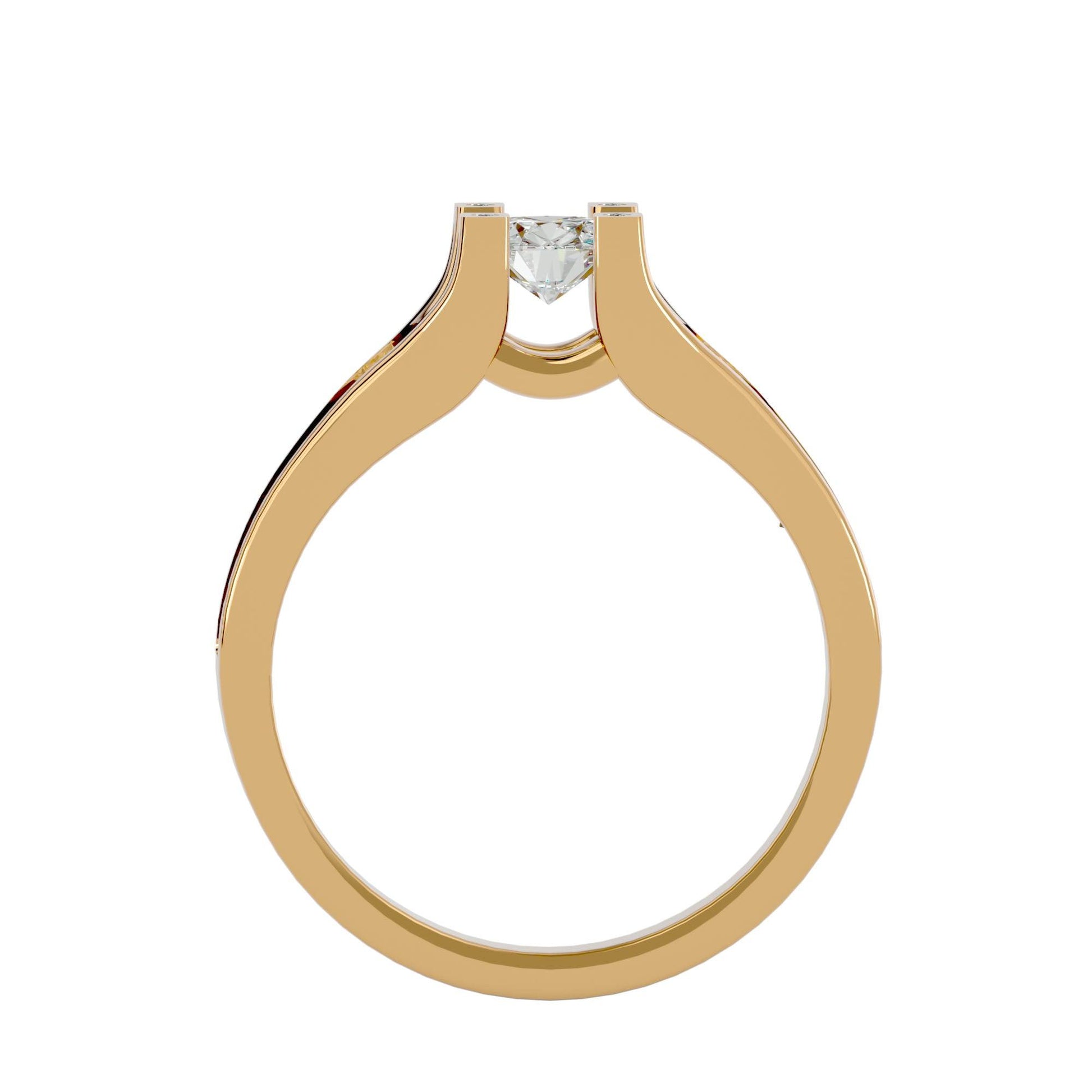 Lab Grown Round Diamond Halo Ring In Yellow Gold