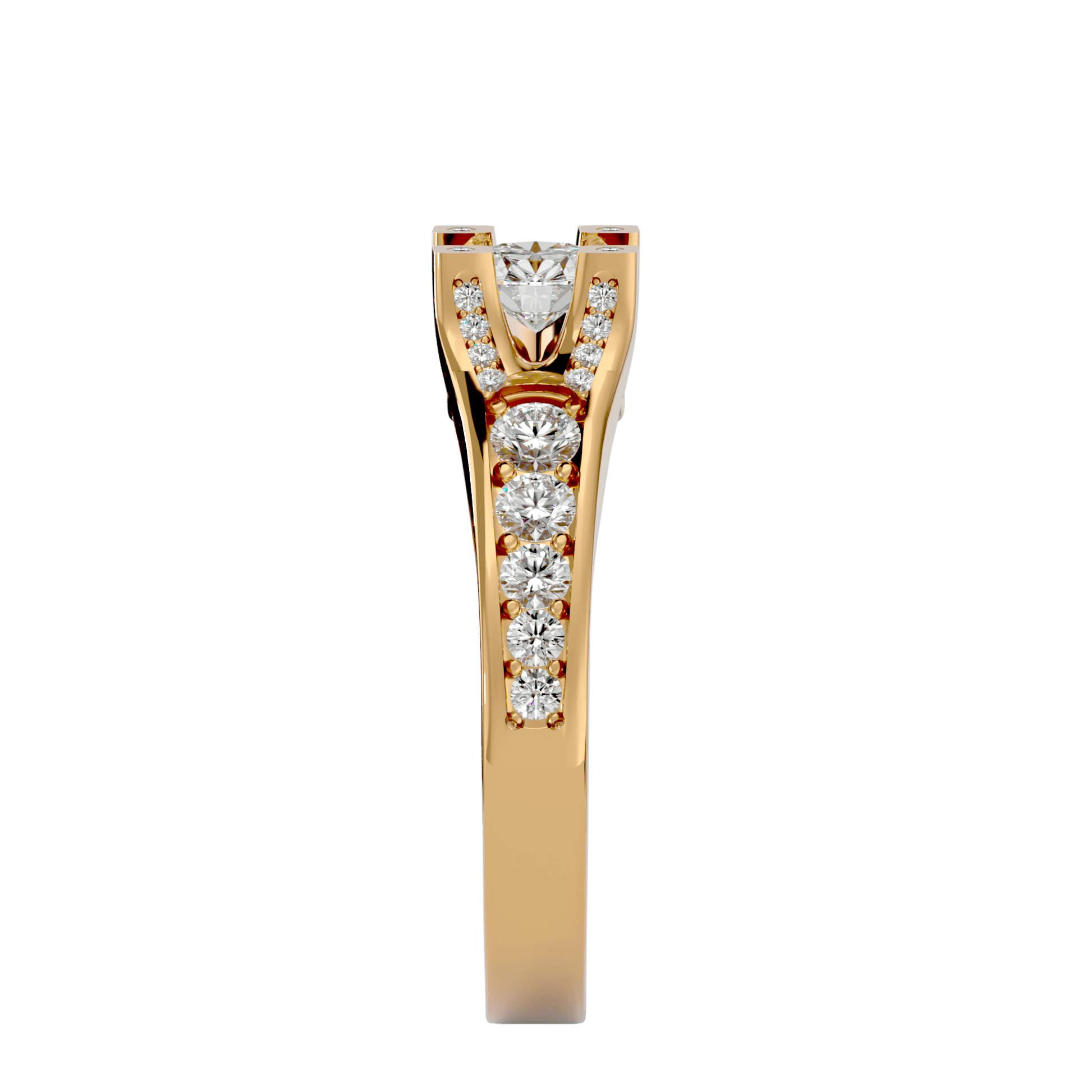 Lab Grown Round Diamond Halo Ring In Yellow Gold