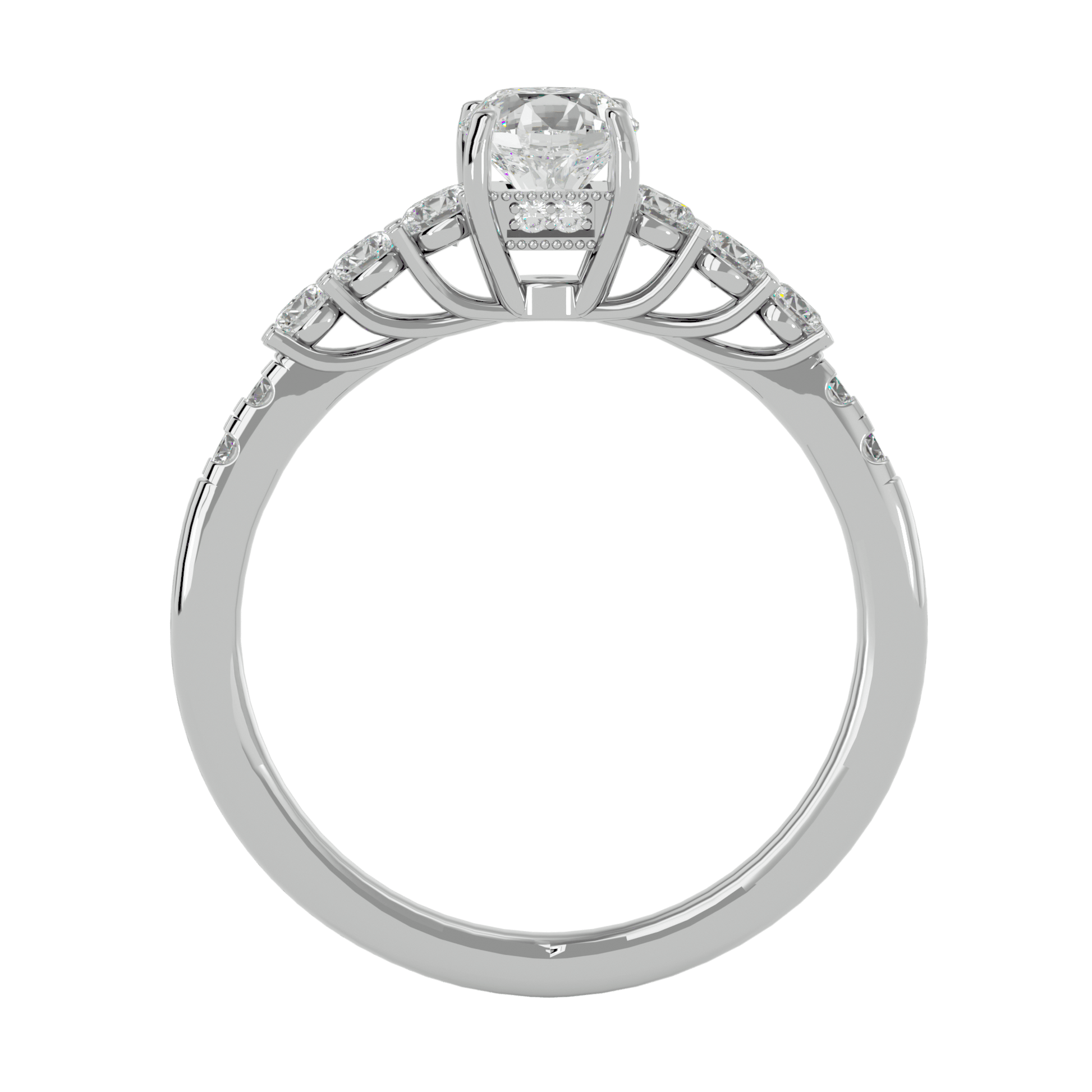 Lab Grown Round Diamond Halo Ring In Platinum