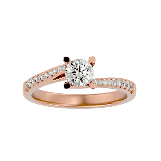 Lab Grown Round Diamond Halo Ring In Rose Gold