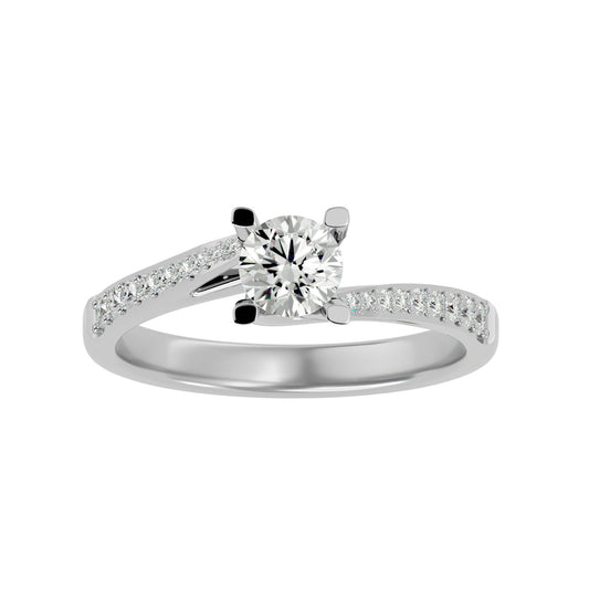 Lab Grown Round Diamond Halo Ring In Platinum