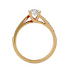 Lab Grown Round Diamond Halo Ring In Yellow Gold