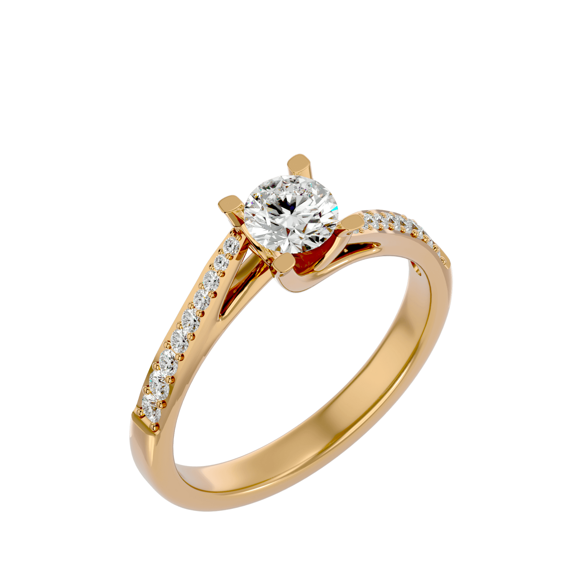 Lab Grown Round Diamond Halo Ring In Yellow Gold