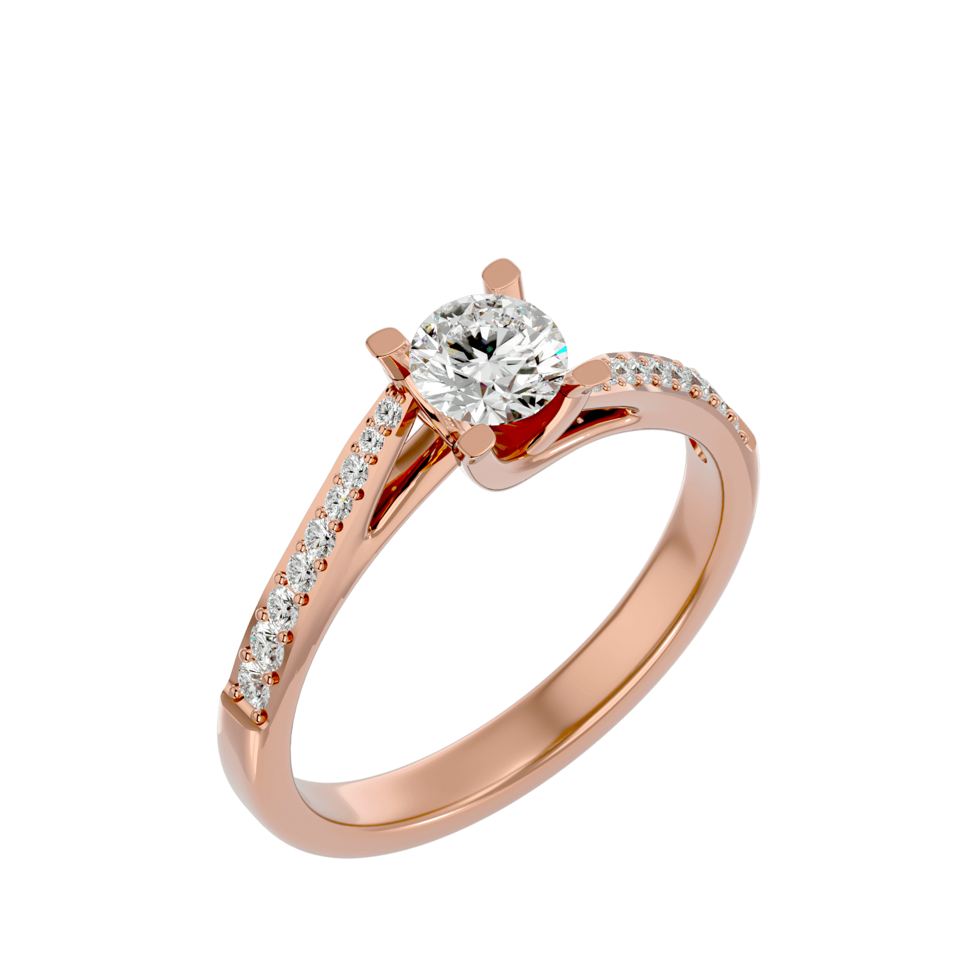 Lab Grown Round Diamond Halo Ring In Rose Gold