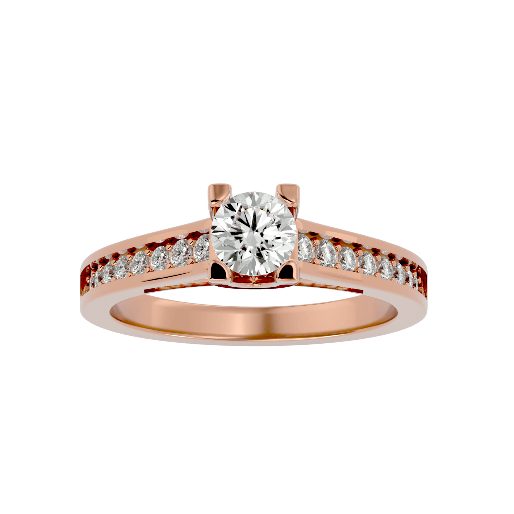 Lab Grown Round Diamond Halo Ring In Rose Gold