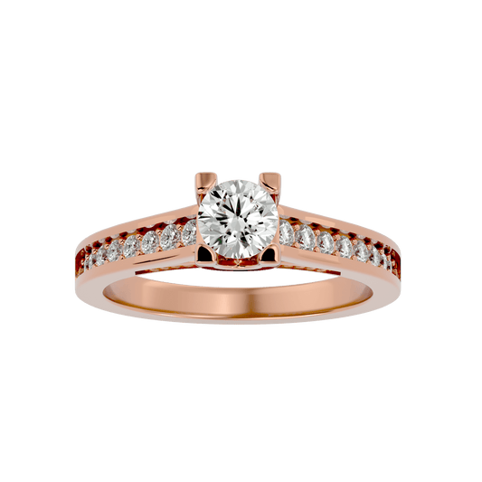 Lab Grown Round Diamond Halo Ring In Rose Gold