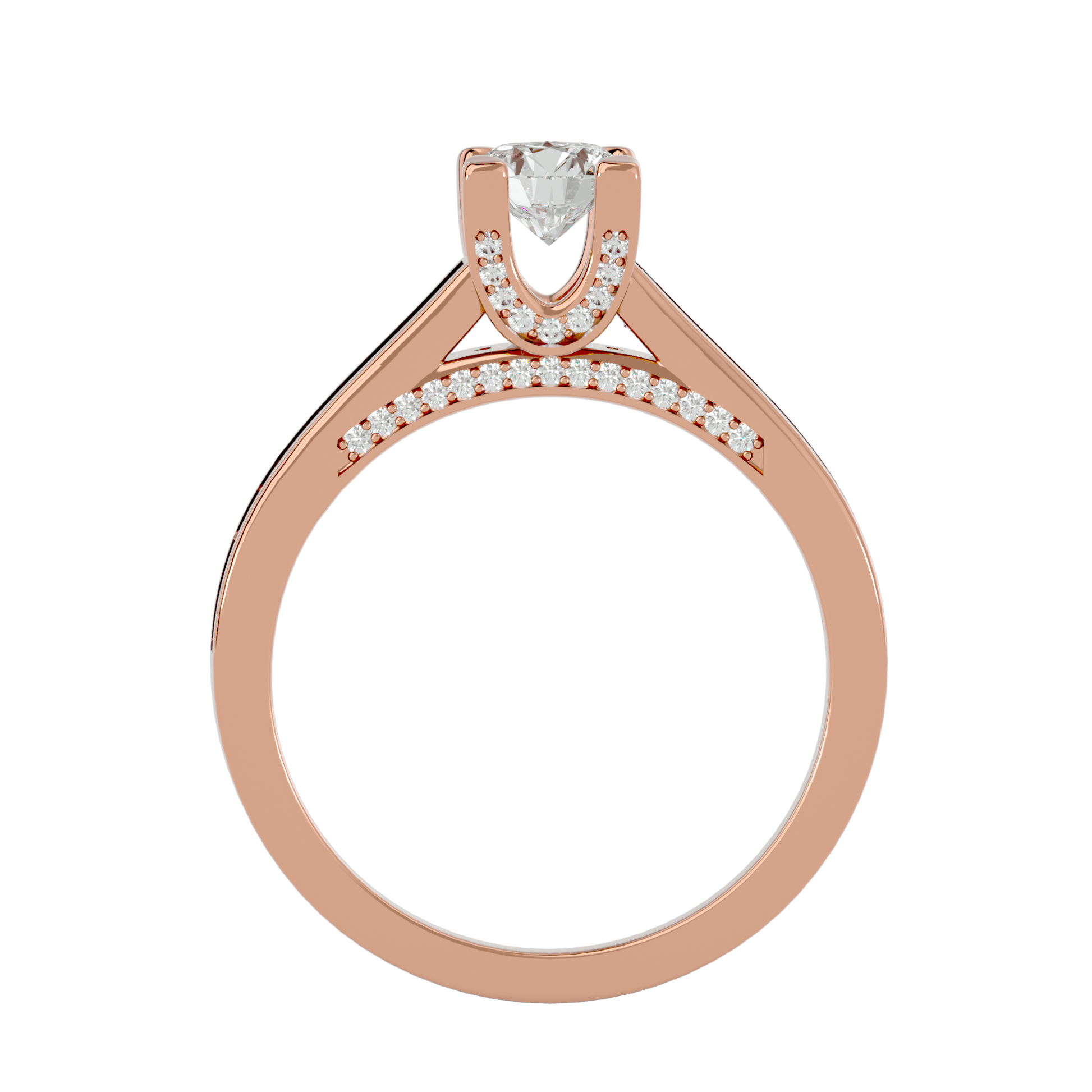 Lab Grown Round Diamond Halo Ring In Rose Gold