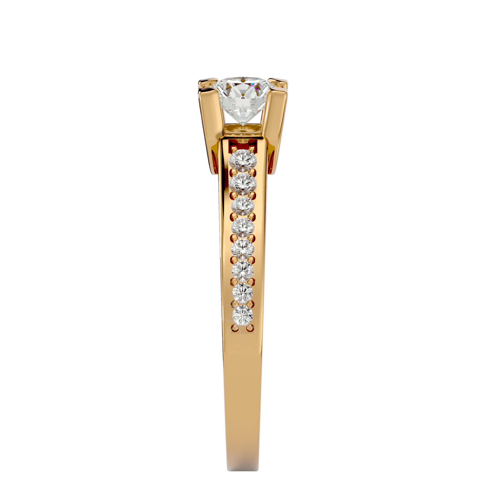 Lab Grown Round Diamond Halo Ring In Yellow Gold