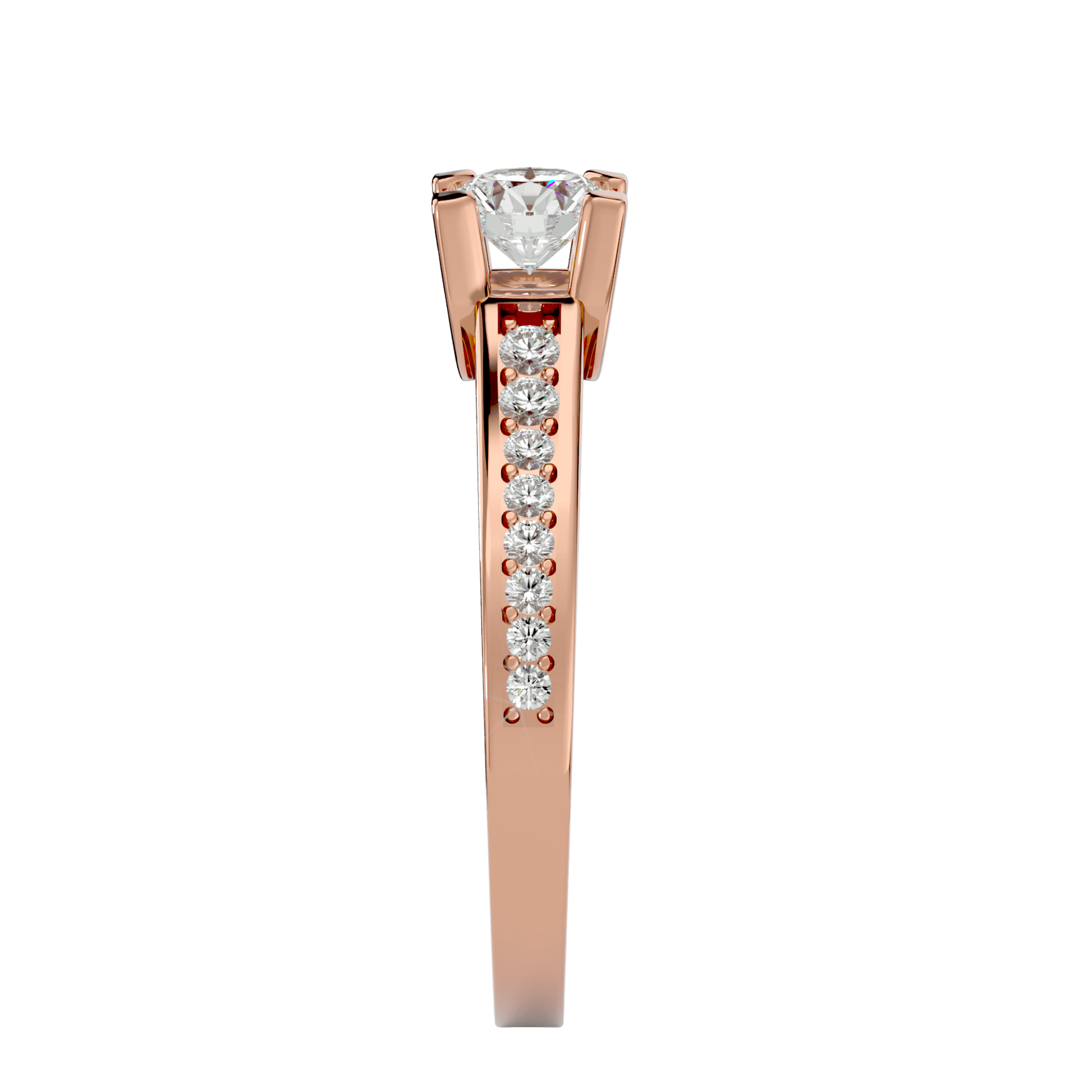 Lab Grown Round Diamond Halo Ring In Rose Gold