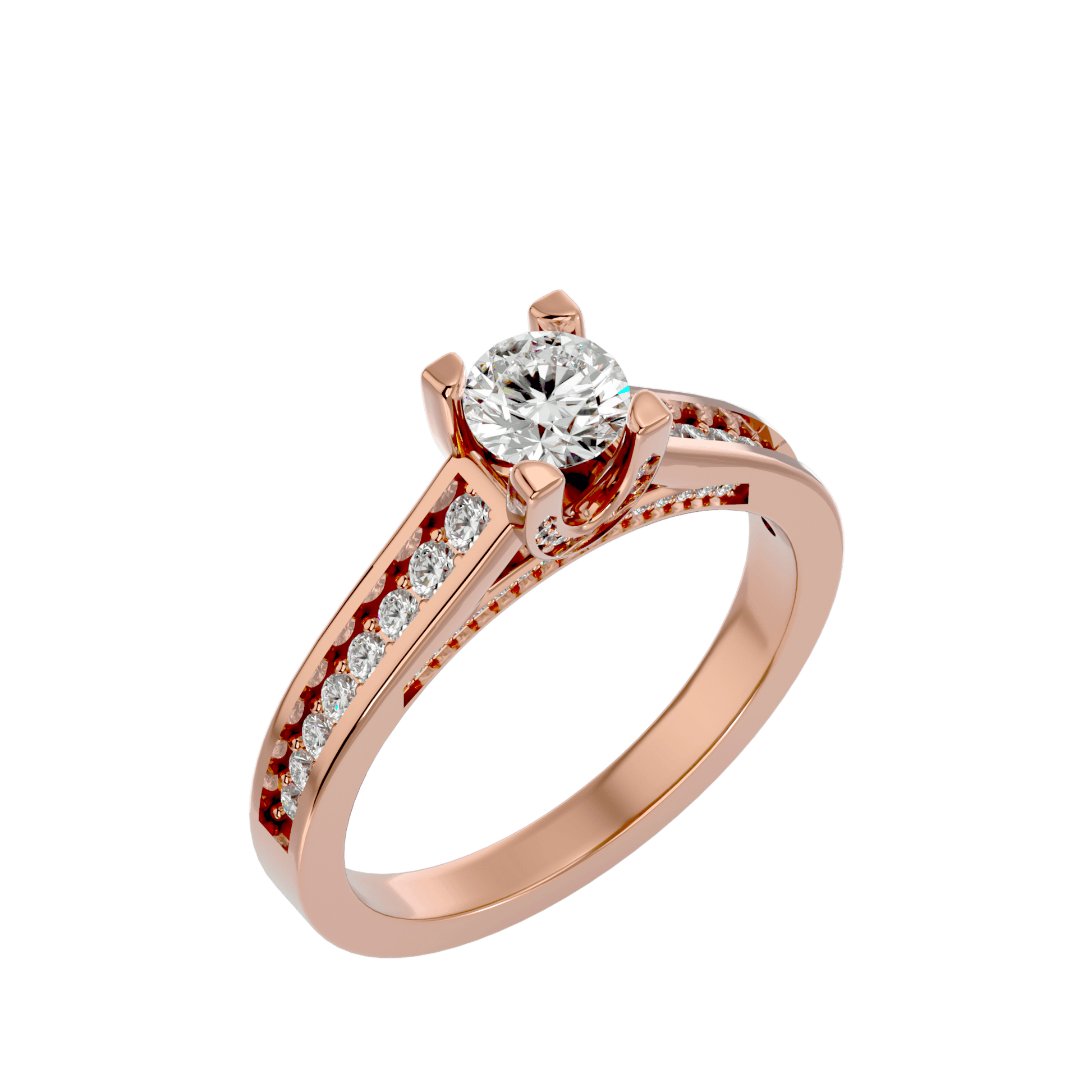 Lab Grown Round Diamond Halo Ring In Rose Gold