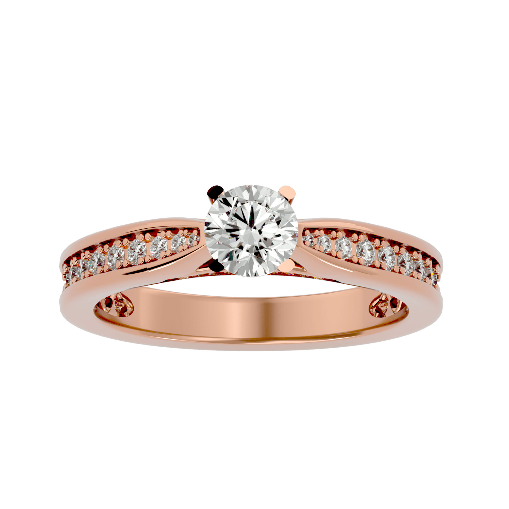 Lab Grown Round Diamond Solitaire Ring In Rose Gold