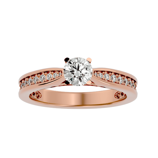 Lab Grown Round Diamond Solitaire Ring In Rose Gold