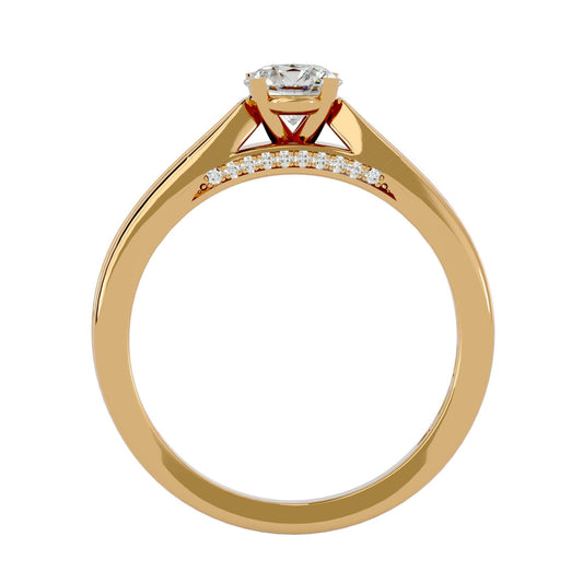 Lab Grown Round Diamond Solitaire Ring In Yellow Gold