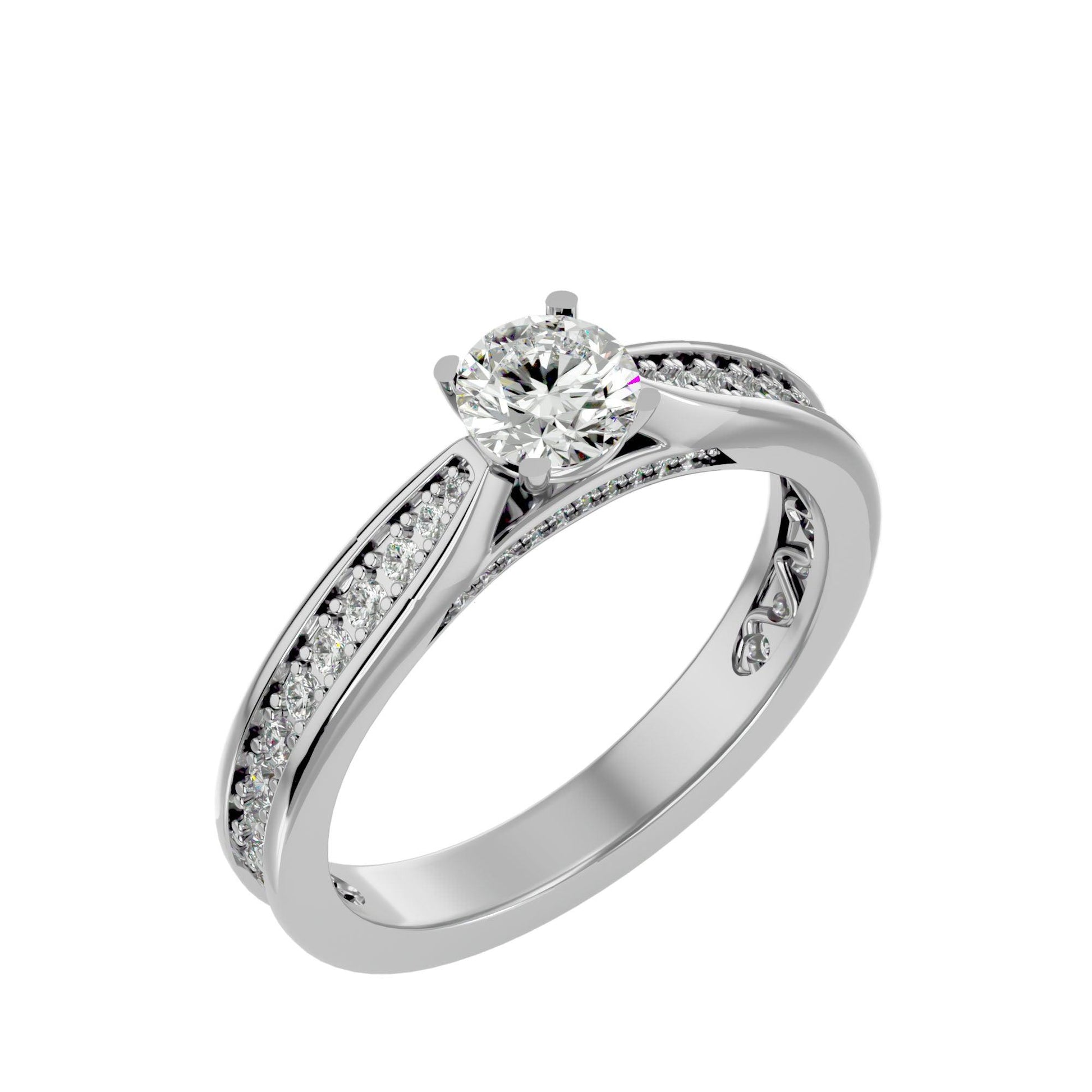 Lab Grown Round Diamond Solitaire Ring In Platinum