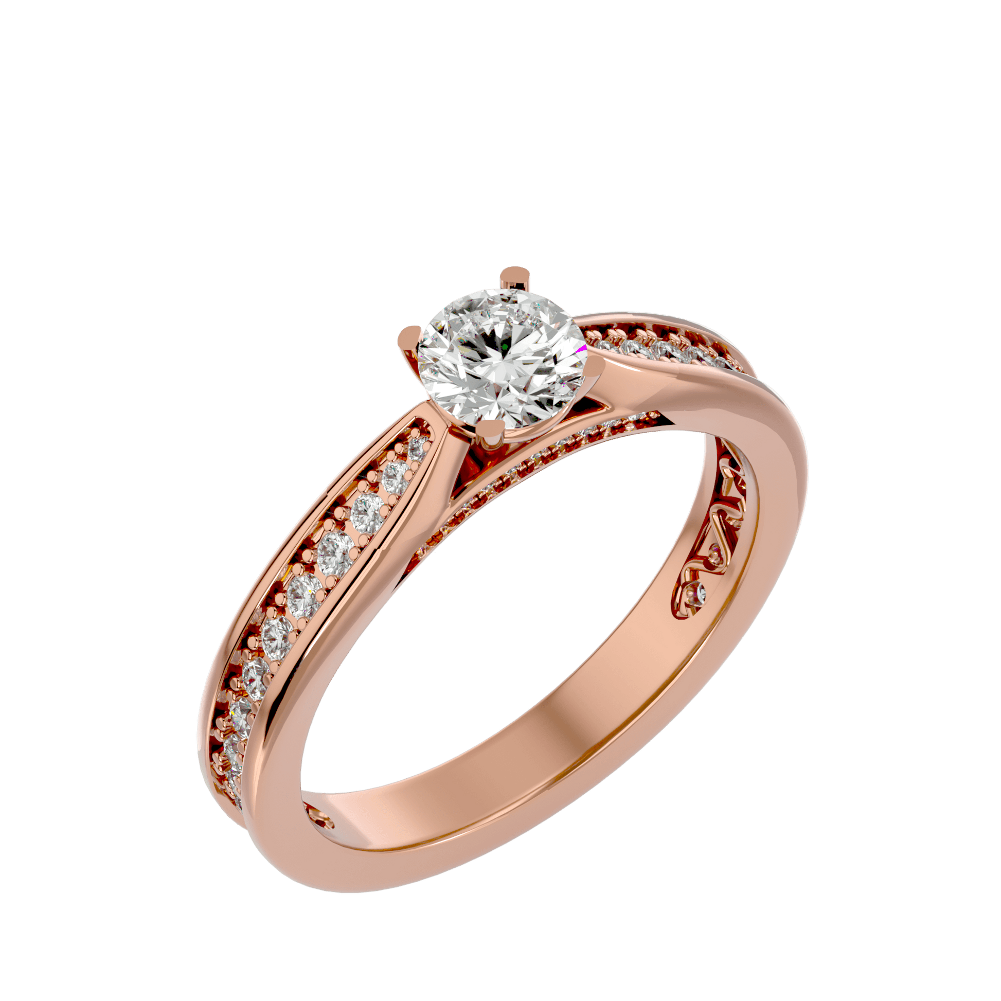 Lab Grown Round Diamond Solitaire Ring In Rose Gold