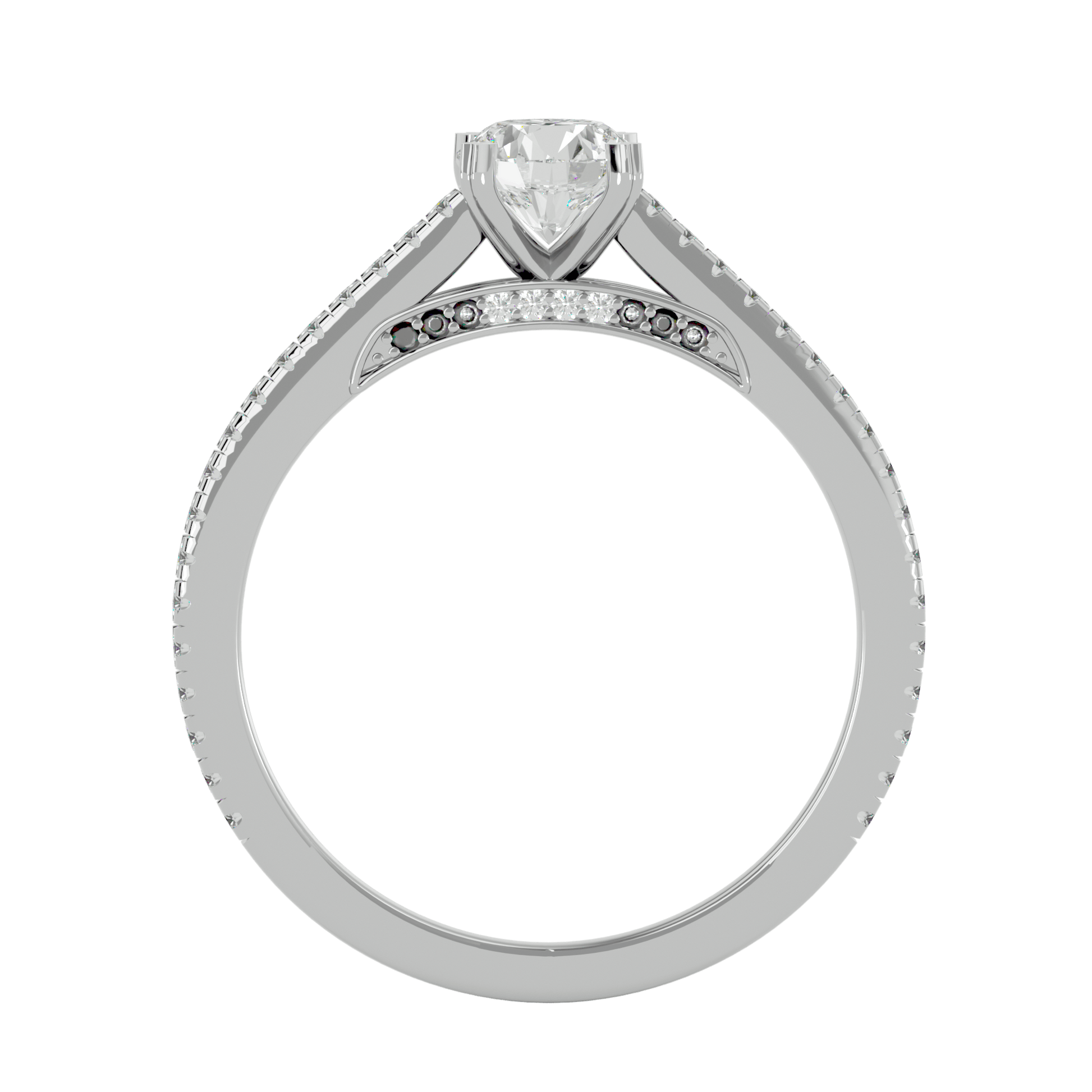 Lab Grown Round Diamond In White Gold Solitaire Ring