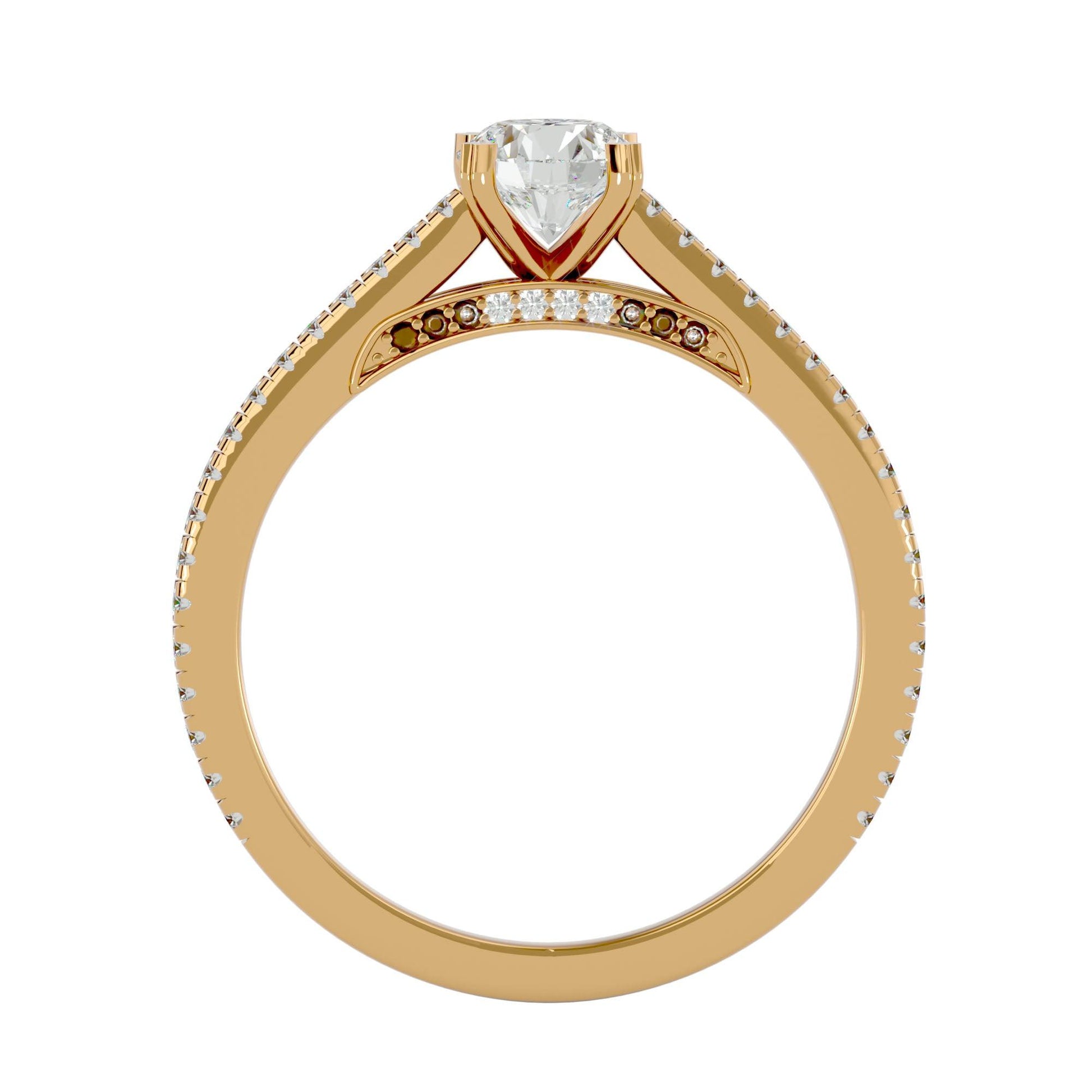 Lab Grown Round Diamond Solitaire Ring In Yellow Gold