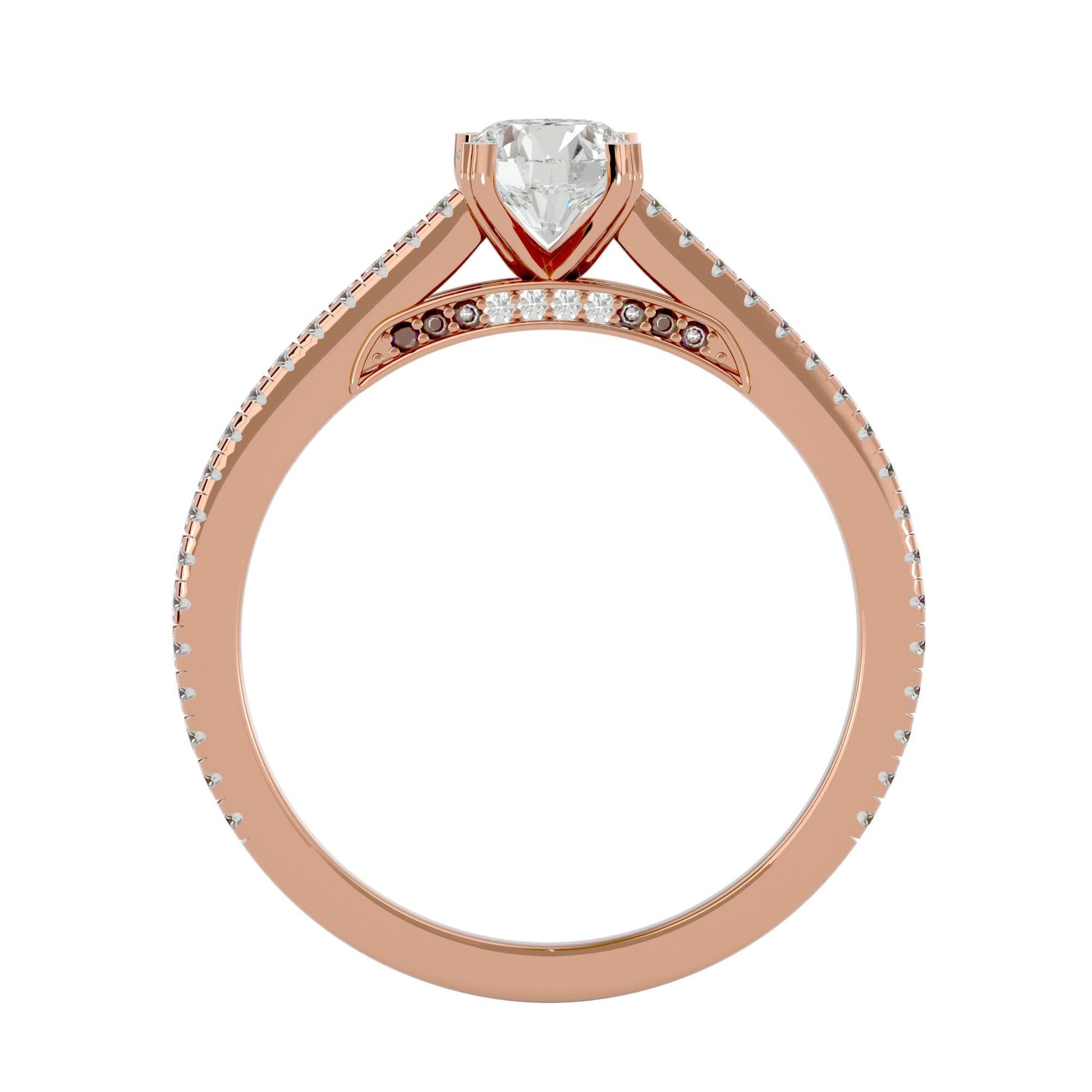 Lab Grown Round Diamond Solitaire Ring In Rose Gold