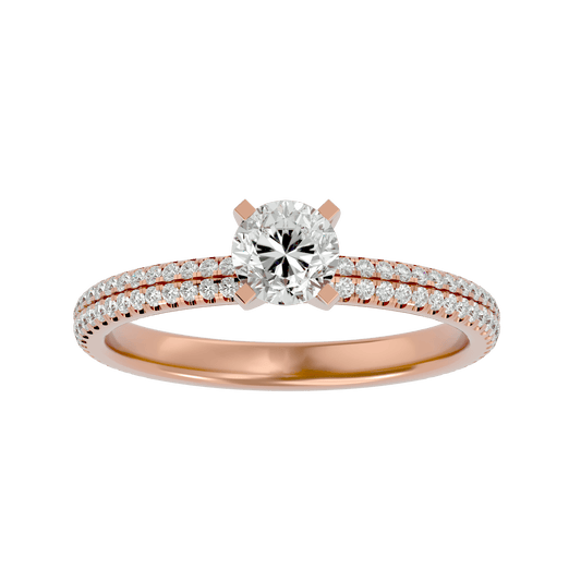 Lab Grown Round Diamond Solitaire Wedding Ring In Rose Gold