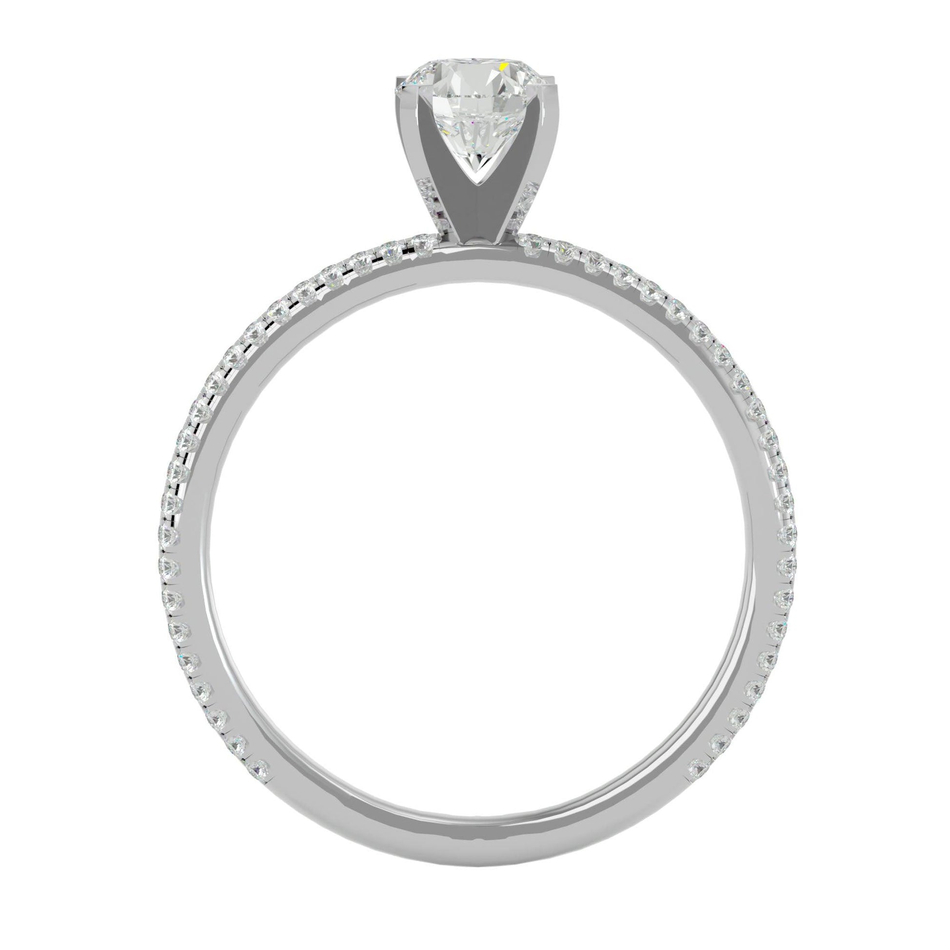 Lab Grown Round Diamond In White Gold Solitaire Ring