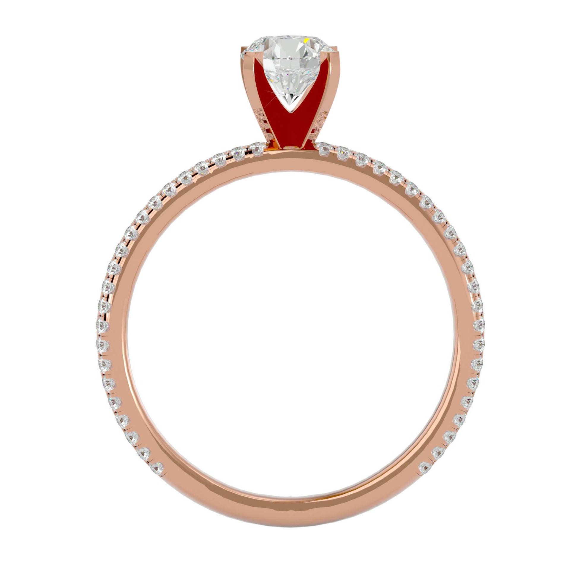 Lab Grown Round Diamond Solitaire Wedding Ring In Rose Gold