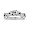 Lab Grown Round Cut Diamond Halo Ring In Platinum