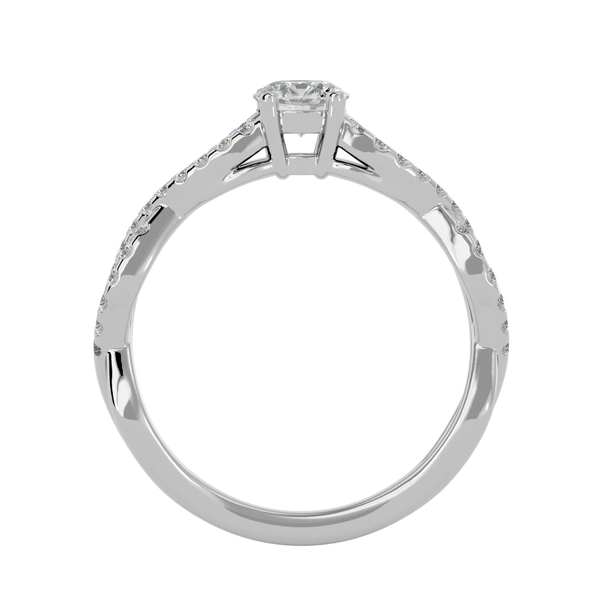 Lab Grown Round Cut Diamond Halo Ring In Platinum