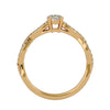 Lab Grown Round Cut Diamond Halo Ring In Yellow Gold