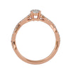 Lab Grown Round Cut Diamond Halo Ring In Rose Gold