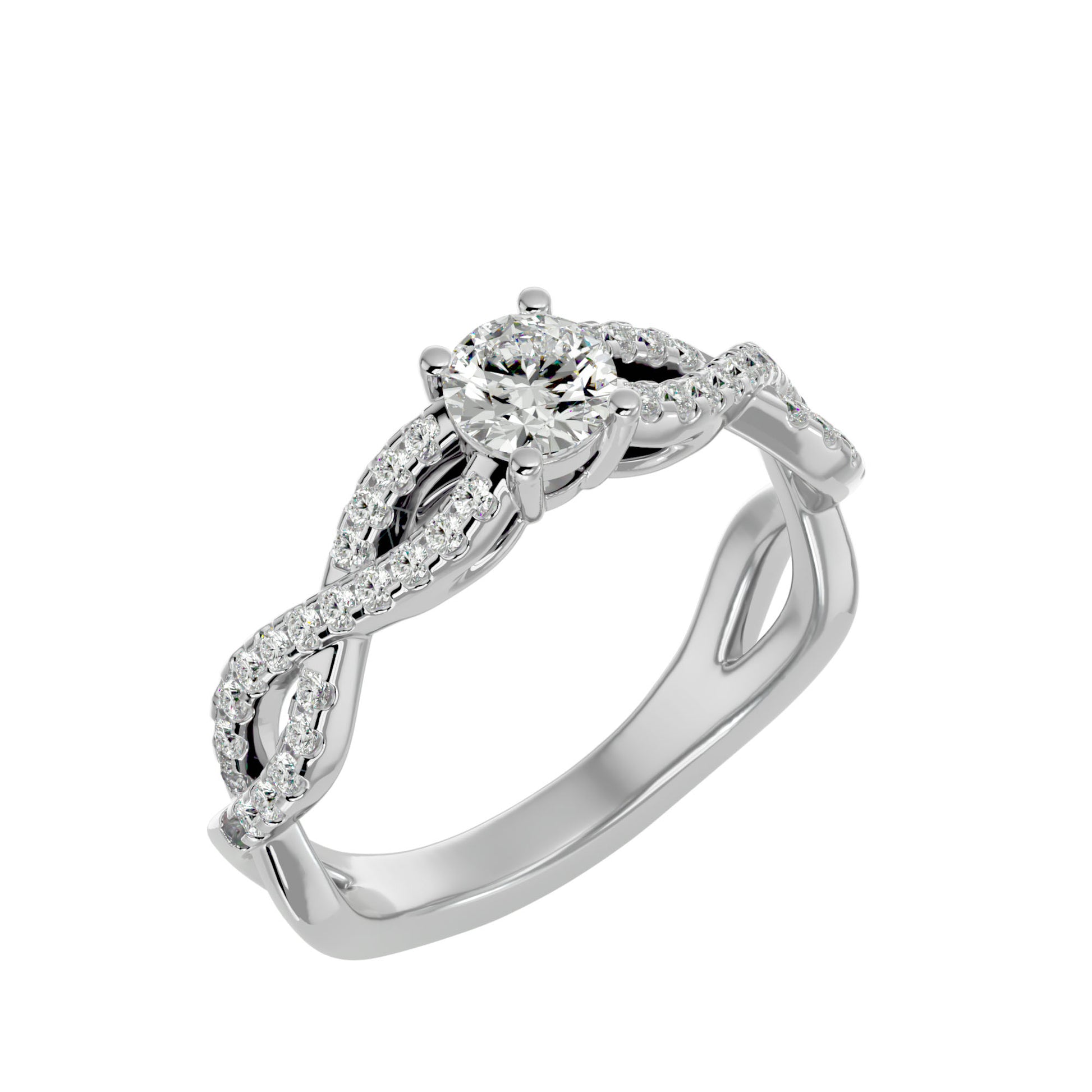 Lab Grown Round Cut Diamond Halo Ring In Platinum