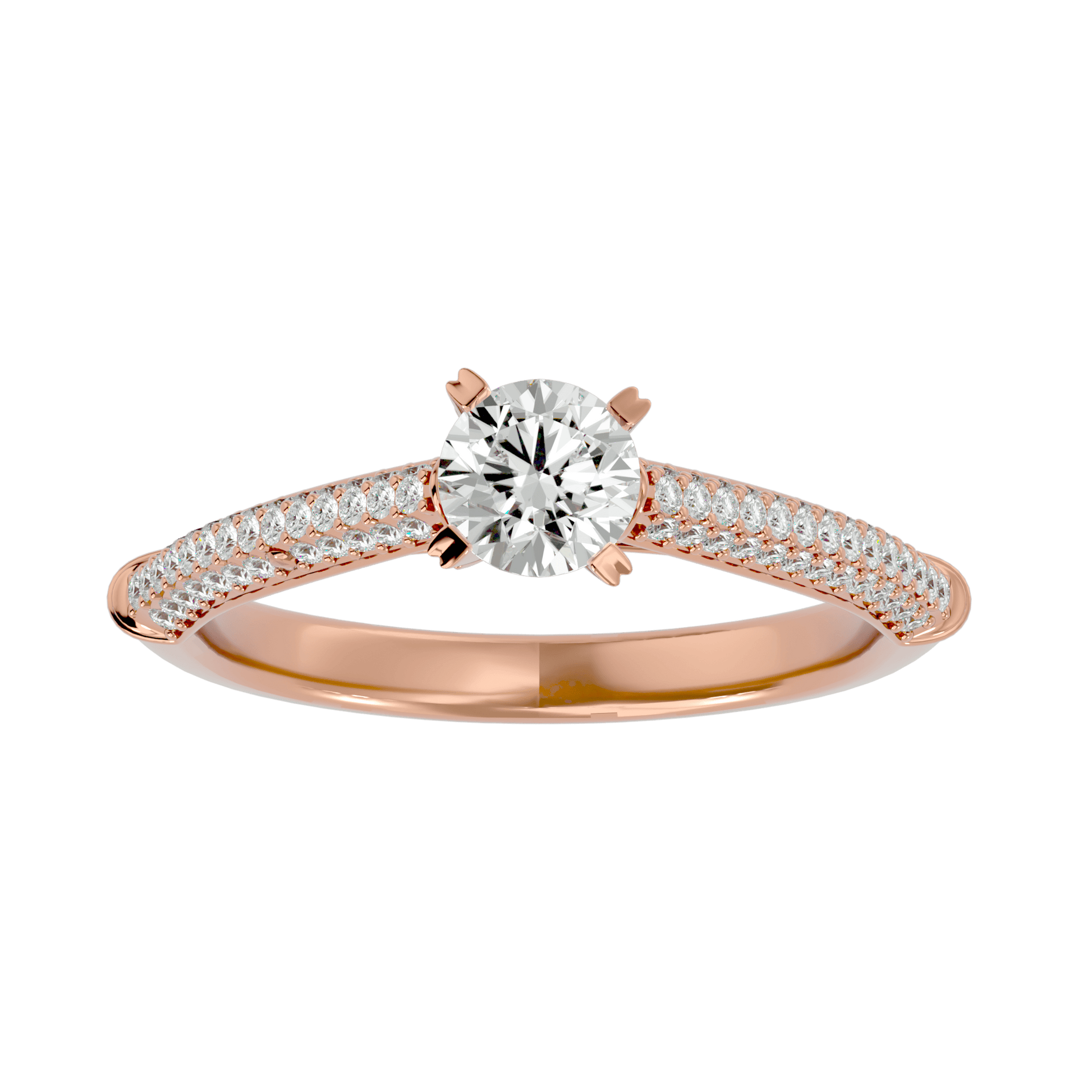 Lab Grown Round Diamond Solitaire Ring In Rose Gold