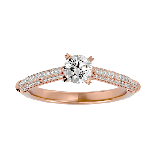 Lab Grown Round Diamond Solitaire Ring In Rose Gold