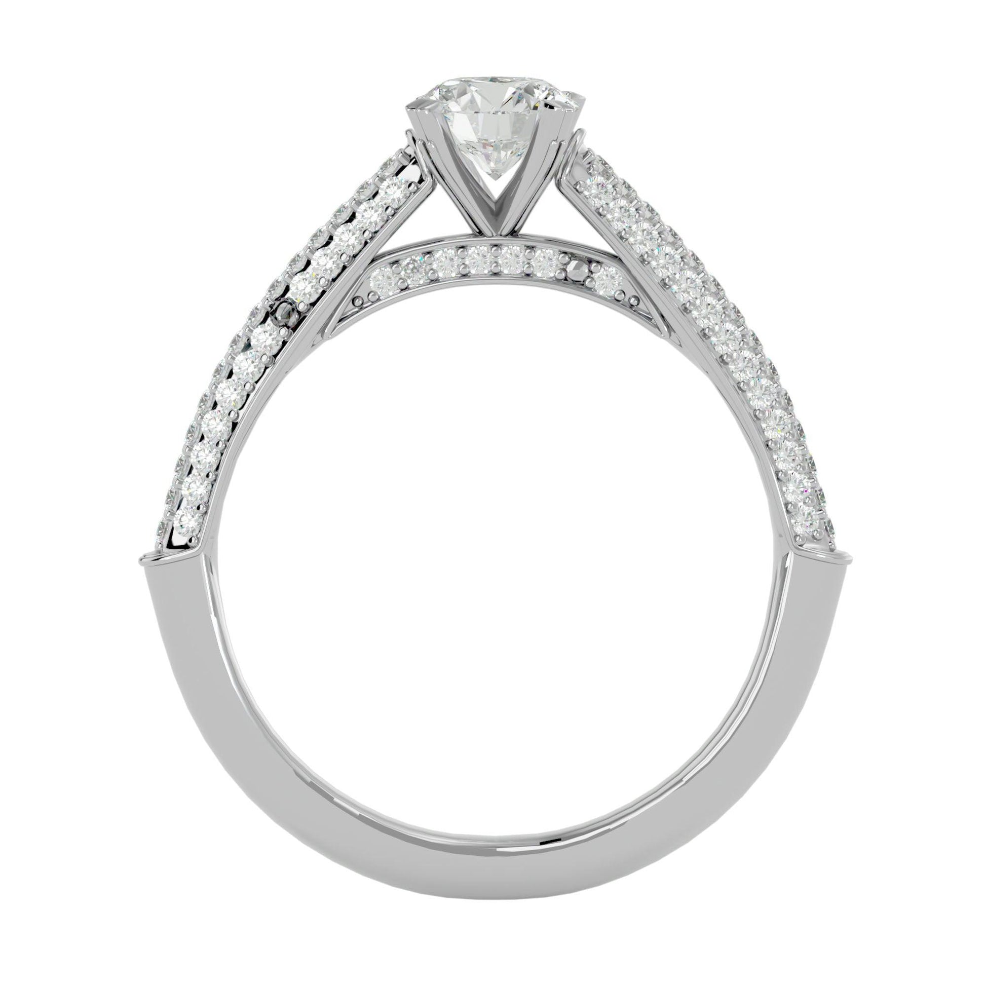 Lab Grown Round Diamond In White Gold Solitaire Ring