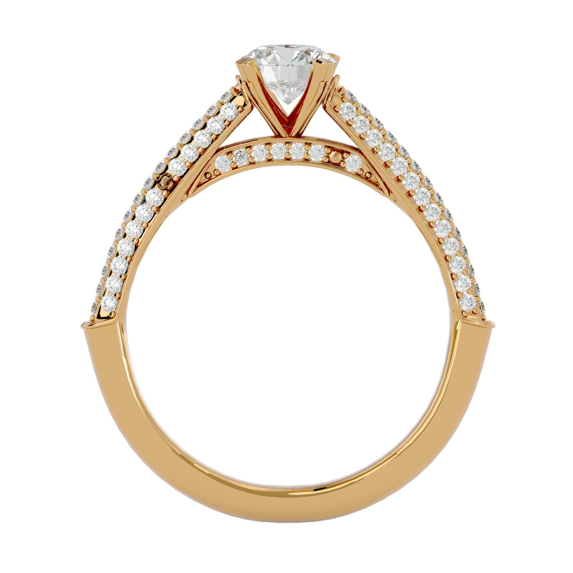 Lab Grown Round Diamond Solitaire Ring In Yellow Gold