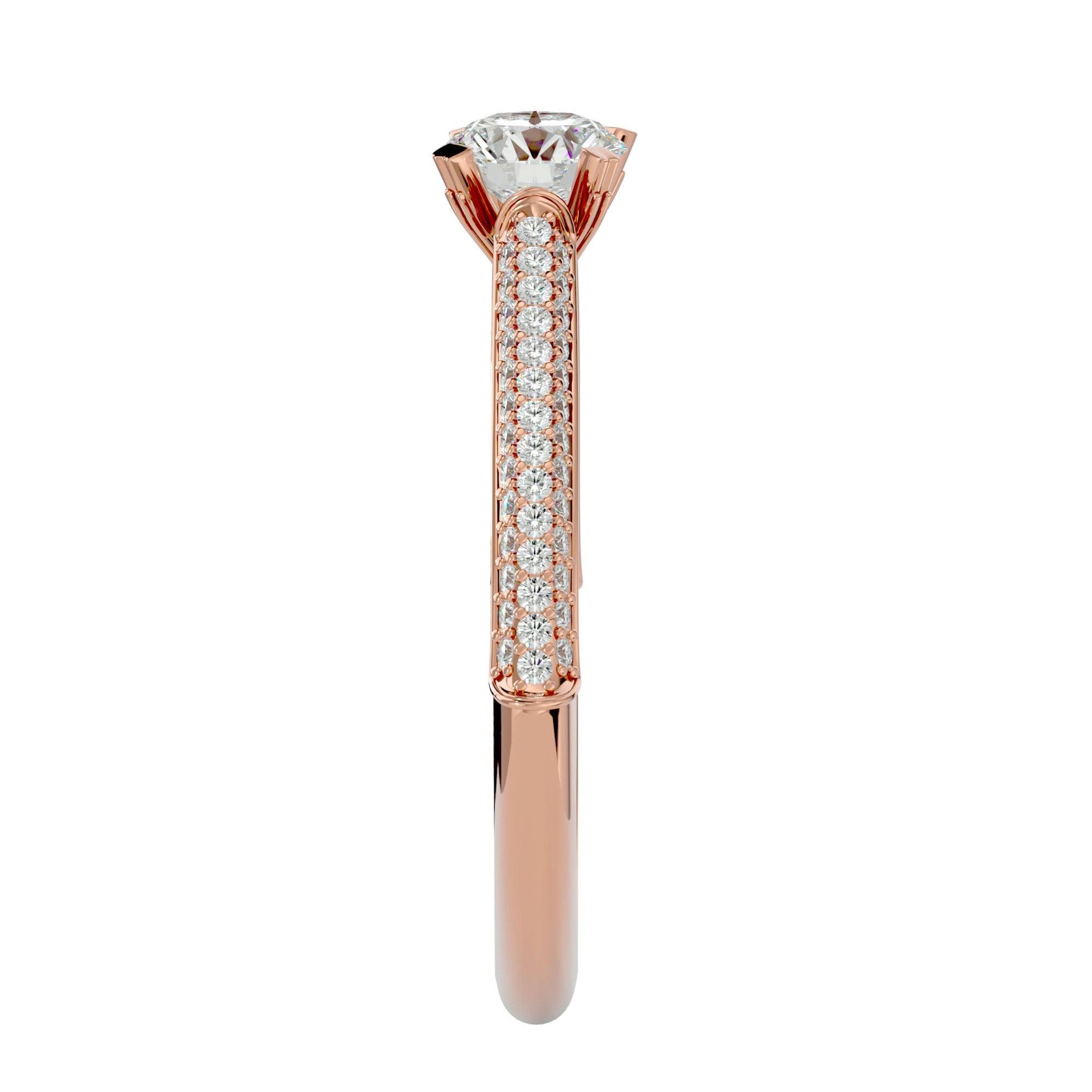 Lab Grown Round Diamond Solitaire Ring In Rose Gold