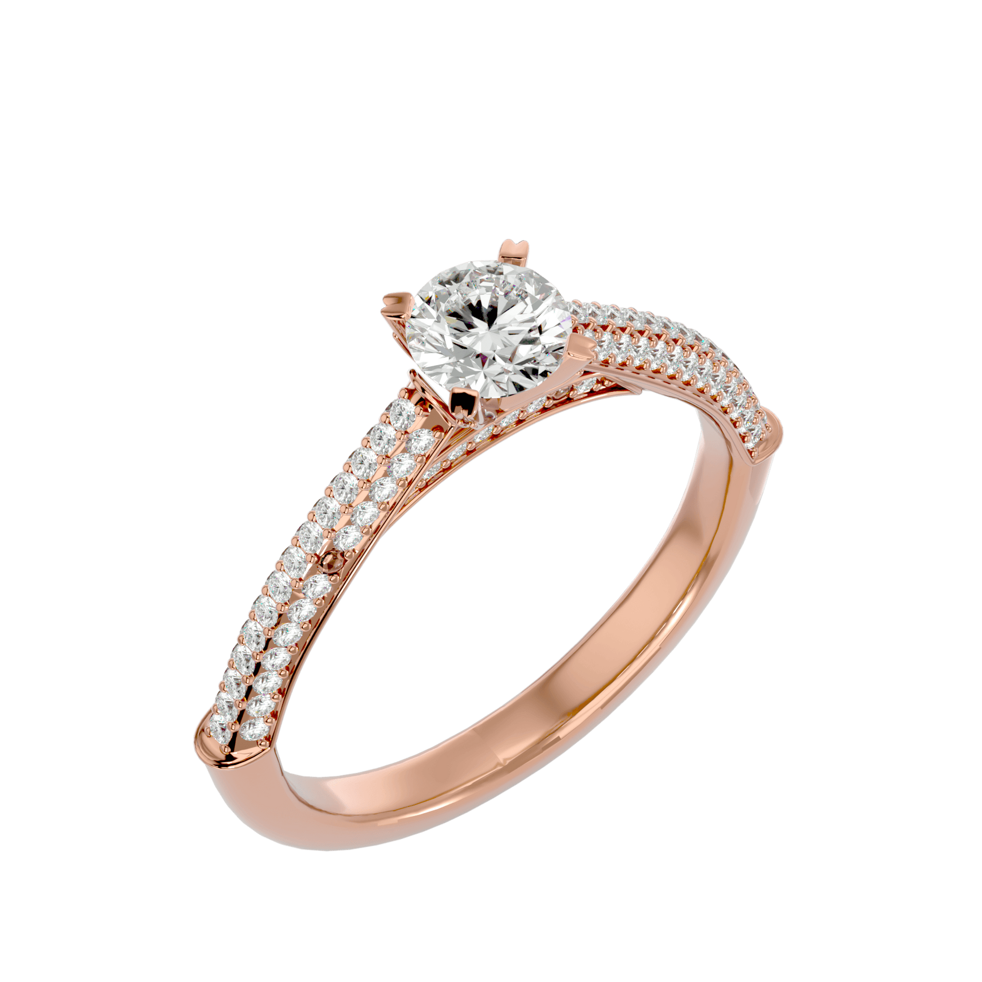 Lab Grown Round Diamond Solitaire Ring In Rose Gold