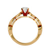 Lab Grown Round Cut Diamond Halo Ring In Yellow Gold