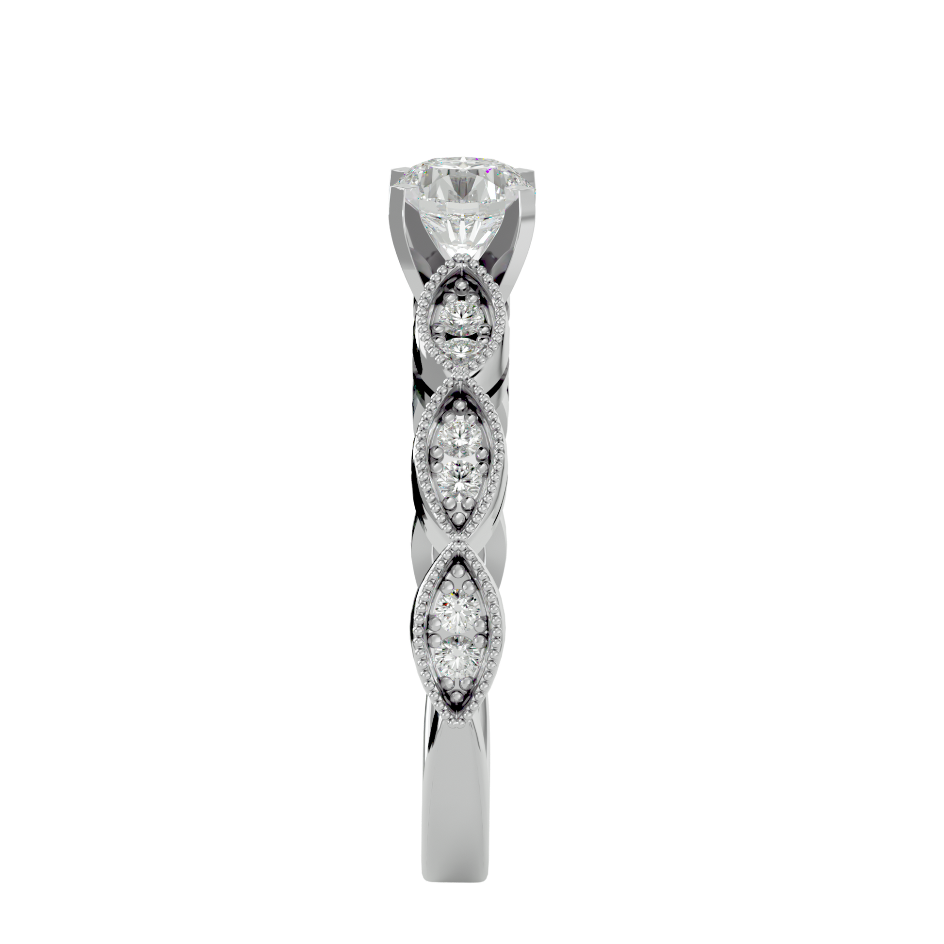 Lab Grown Round Cut Diamond Halo Ring In Platinum