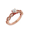 Lab Grown Round Cut Diamond Halo Ring In Rose Gold