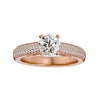 Lab Grown Round Cut Diamond Halo Ring In Rose Gold