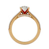 Lab Grown Round Cut Diamond Halo Ring In Yellow Gold