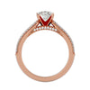 Lab Grown Round Cut Diamond Halo Ring In Rose Gold