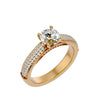 Lab Grown Round Cut Diamond Halo Ring In Yellow Gold