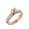 Lab Grown Round Cut Diamond Halo Ring In Rose Gold