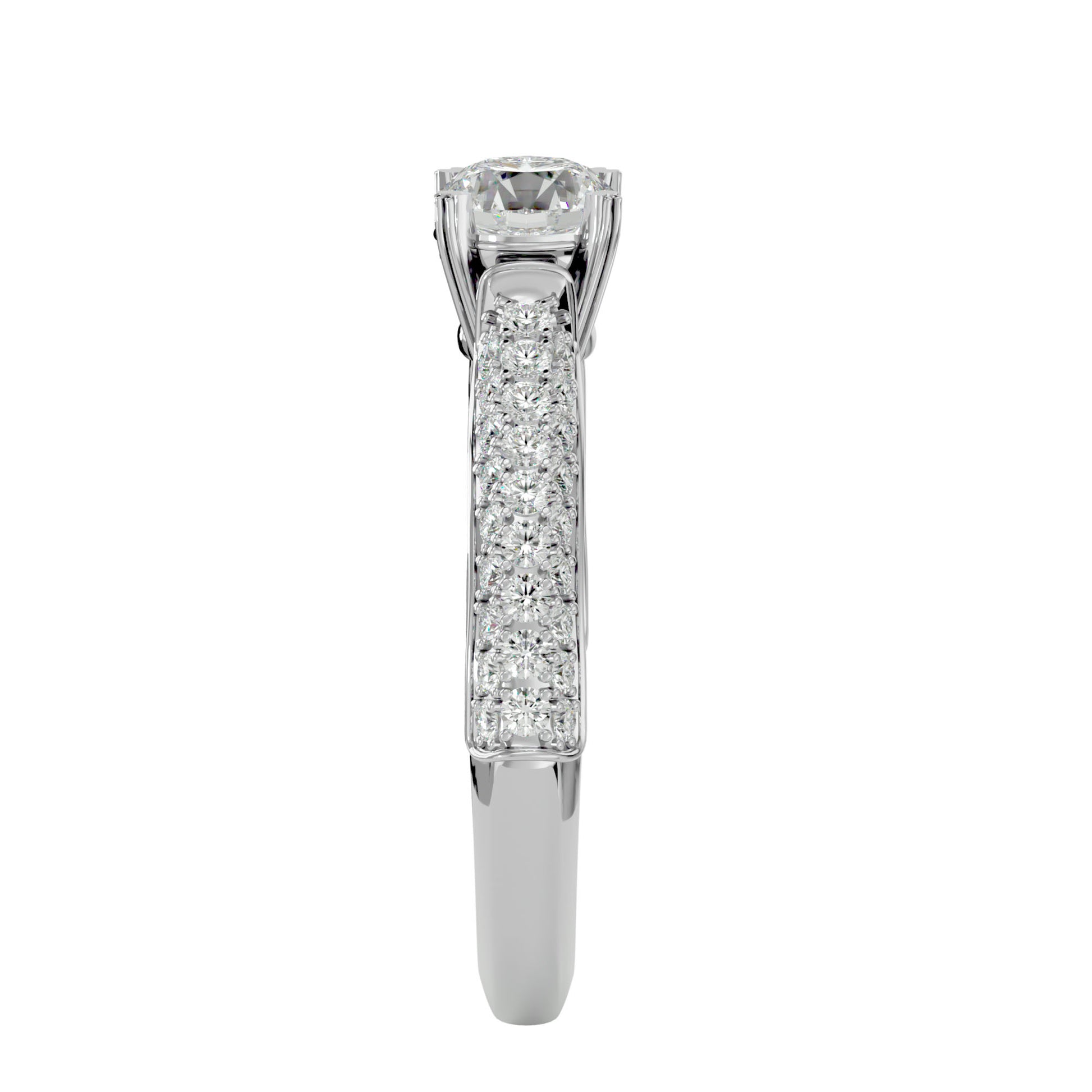 Lab Grown Round Cut Diamond In White Gold Solitaire Ring