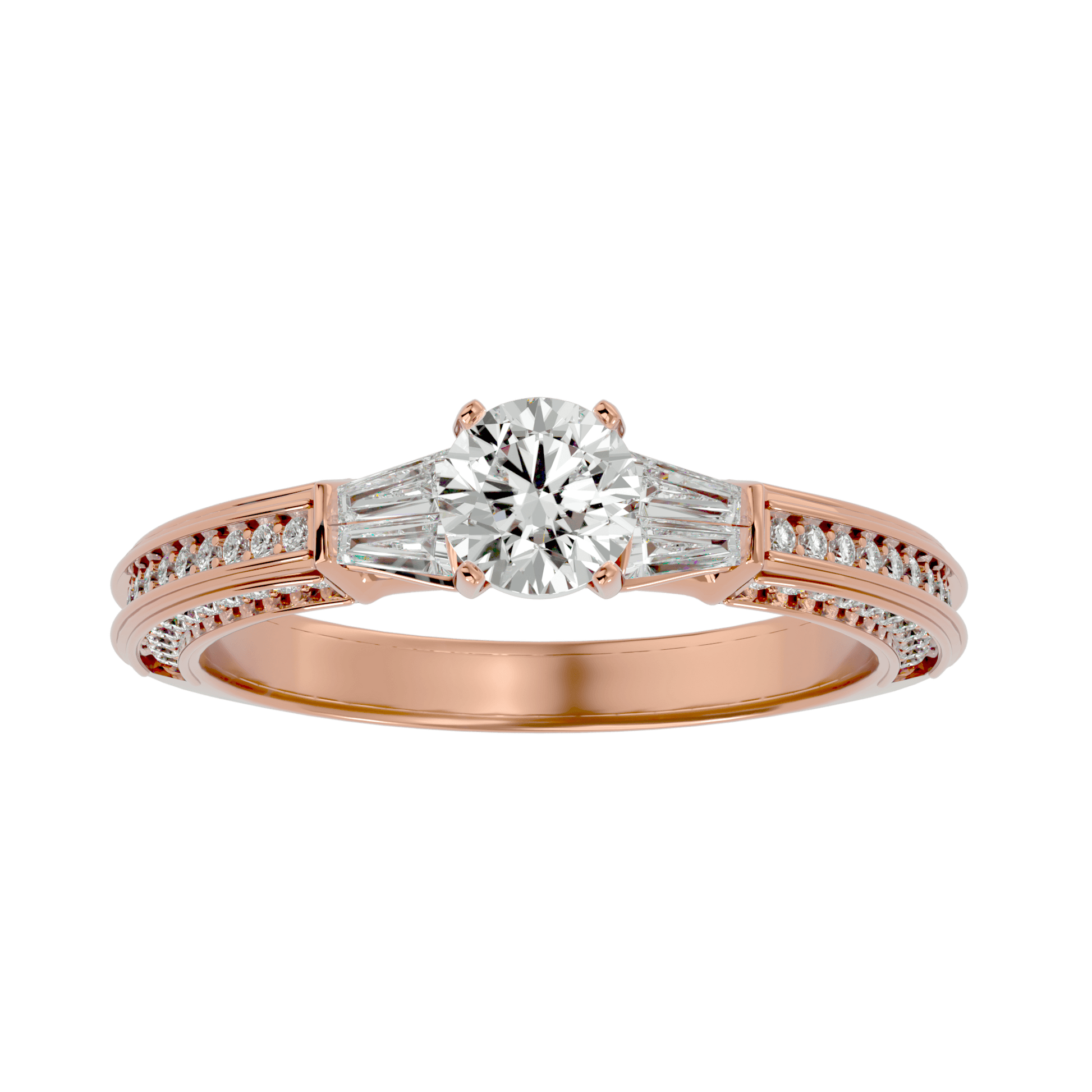 Lab Grown Round Diamond Solitaire Ring In Rose Gold