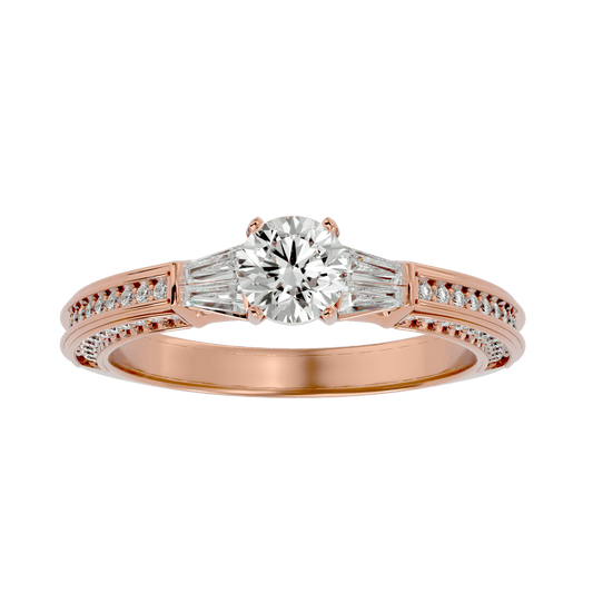 Lab Grown Round Diamond Solitaire Ring In Rose Gold